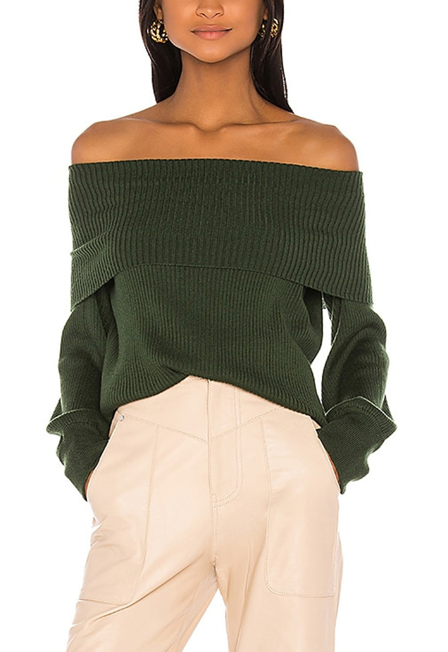 Song Of Style Ribbed Green Miso Sweater Size XS NWT